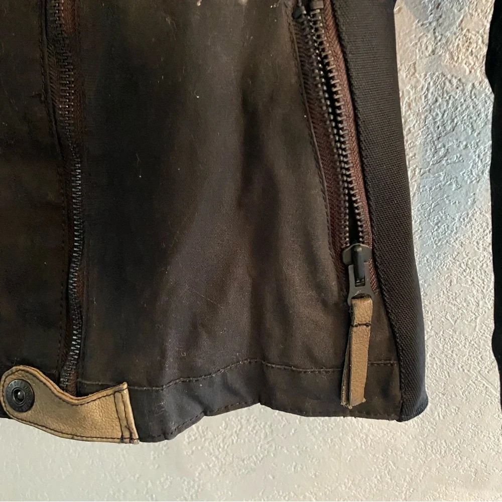 ICON Black and tan Motorcycle Jacket women’s small - Picture 11 of 16